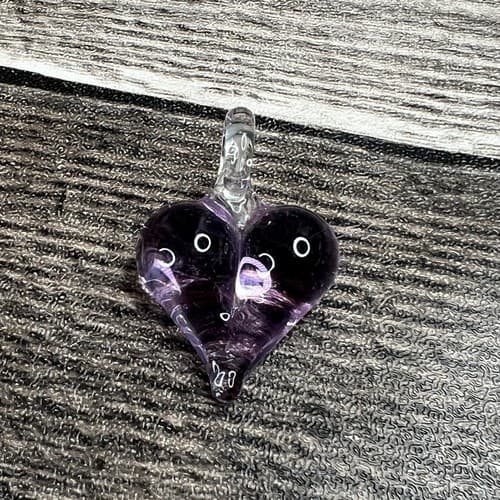 Blown Art Glass Mini Clown Hanging Humming Bird Purple Heart Creations in Glass - Thumbnail 3