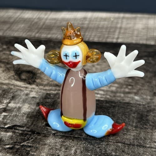 Blown Art Glass Mini Clown Hanging Humming Bird Purple Heart Creations in Glass - Thumbnail 5