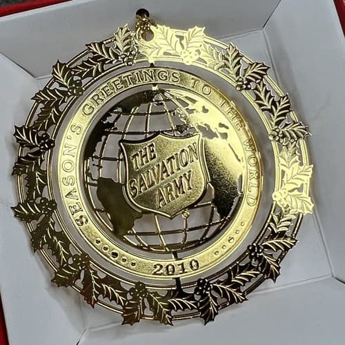 Salvation Army Ornament '10 Seasons Greetings Nations Treasures Solid Brass Xmas - Thumbnail 4