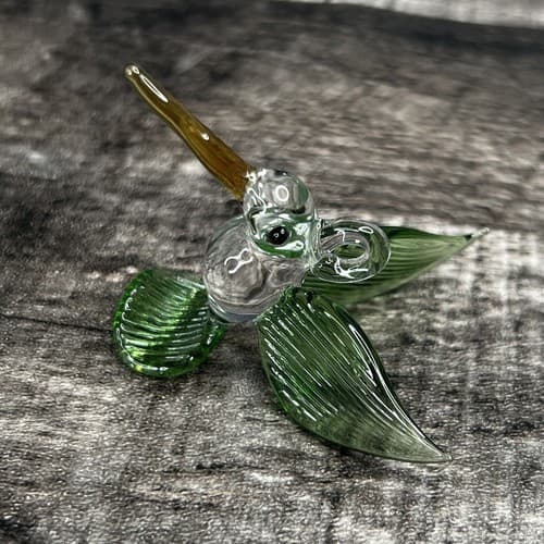 Blown Art Glass Mini Clown Hanging Humming Bird Purple Heart Creations in Glass - Thumbnail 4