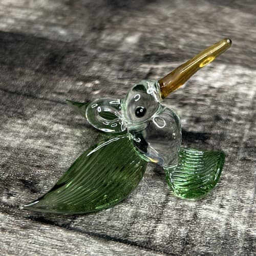 Blown Art Glass Mini Clown Hanging Humming Bird Purple Heart Creations in Glass - Thumbnail 8
