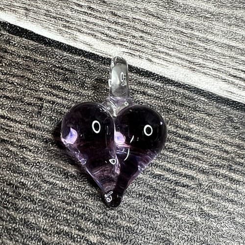 Blown Art Glass Mini Clown Hanging Humming Bird Purple Heart Creations in Glass - Thumbnail 7