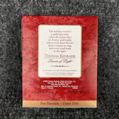 Thomas Kinkade A Holiday Gathering Hallmark Fine Porcelain 2000 Painter of Light - Thumbnail 3