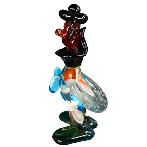 Vintage Murano 10.5" Hand Blown Glass Creepy Clown Figurine MCM - Thumbnail 4