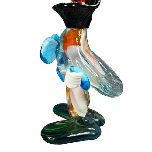 Vintage Murano 10.5" Hand Blown Glass Creepy Clown Figurine MCM - Thumbnail 8