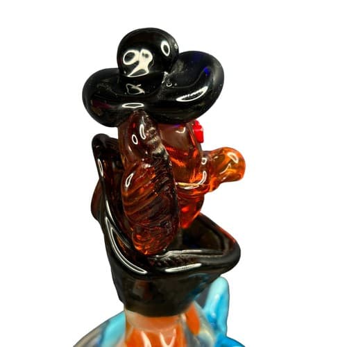 Vintage Murano 10.5" Hand Blown Glass Creepy Clown Figurine MCM - Thumbnail 9