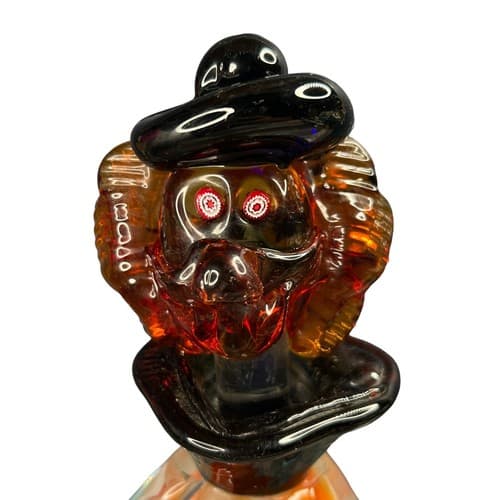 Vintage Murano 10.5" Hand Blown Glass Creepy Clown Figurine MCM - Thumbnail 2