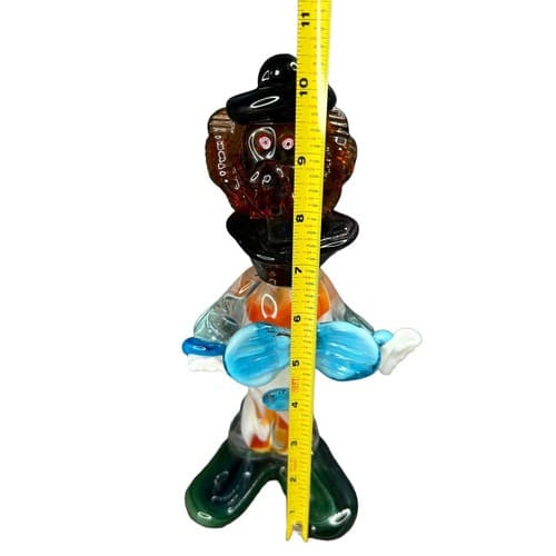 Vintage Murano 10.5" Hand Blown Glass Creepy Clown Figurine MCM - Thumbnail 14