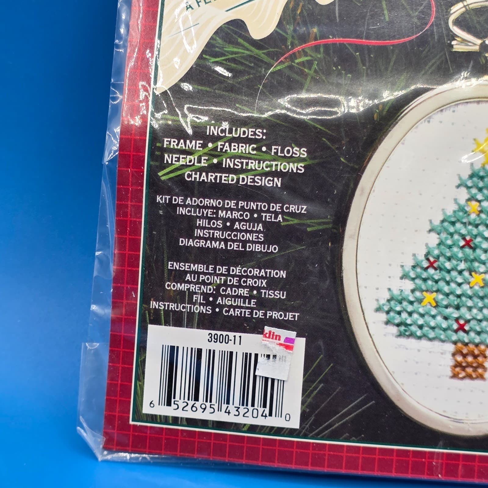 Vintage Darice Cross Stitch Ornament Kit CHRISTMAS TREE - Thumbnail 4
