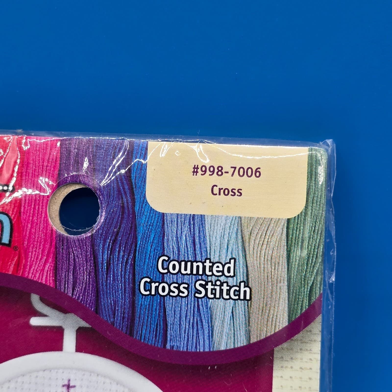 Janlynn God Bless Cross Counted Cross Stitch Small 2.5" Round - Thumbnail 5