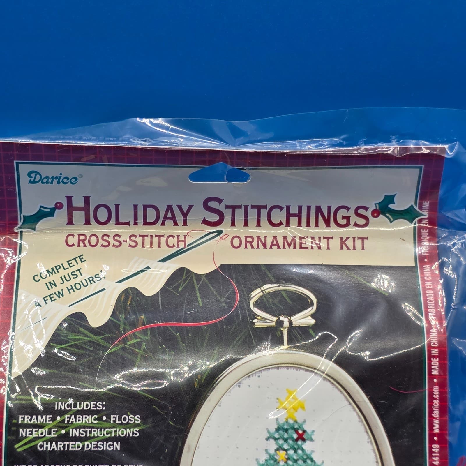 Vintage Darice Cross Stitch Ornament Kit CHRISTMAS TREE - Thumbnail 5