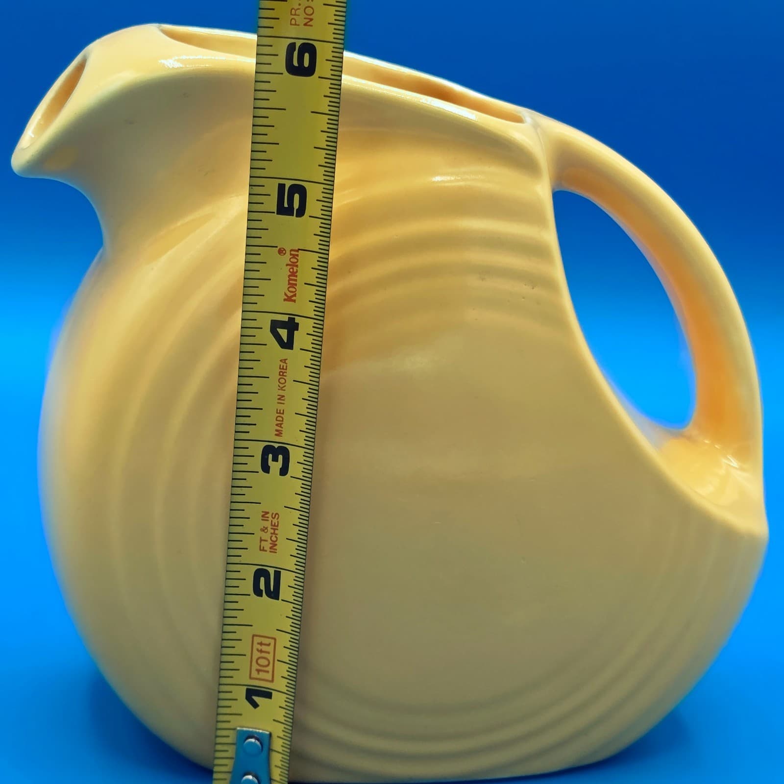 Vintage Fiesta Fiestaware Juice Disk Pitcher 6" Yellow - Thumbnail 2