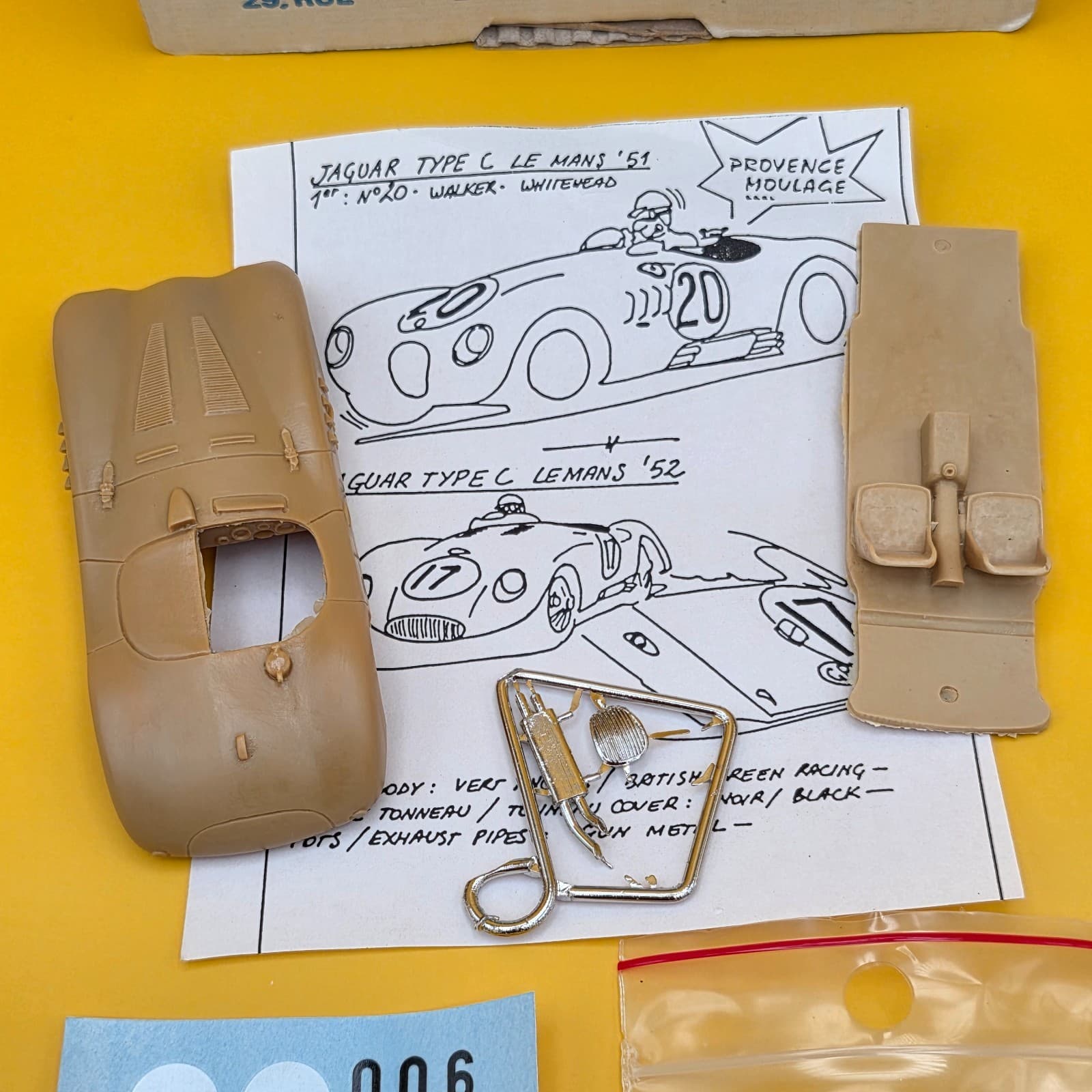Provence Moulage 1/43 Scale Jaguar C-1 Le Mans 1953 MODEL KIT - Thumbnail 4