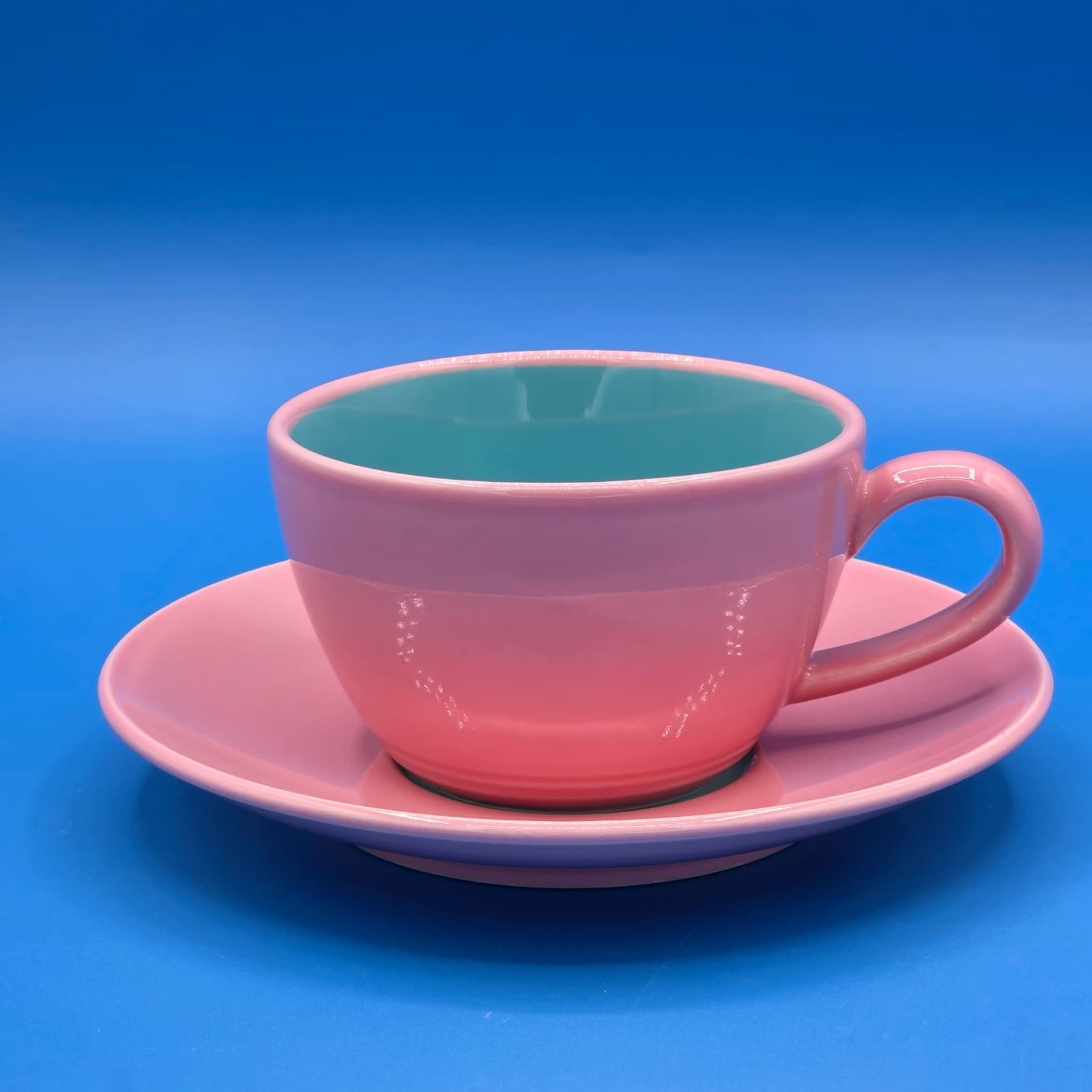 Lindt Stymeist COLORWAYS Pink & Turquois Demitasse Cup & Saucer - Thumbnail 7