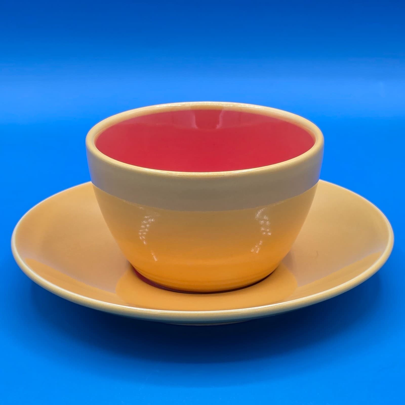 Lindt Stymeist COLORWAYS Yellow & Salmon Demitasse Cup & Saucer - Thumbnail 3
