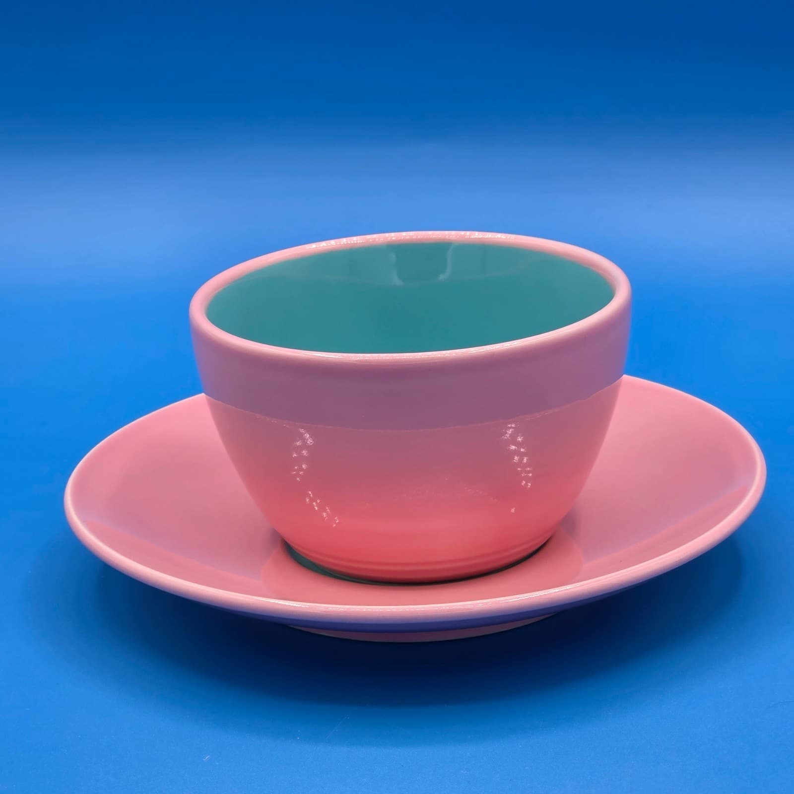 Lindt Stymeist COLORWAYS Pink & Turquois Demitasse Cup & Saucer - Thumbnail 6