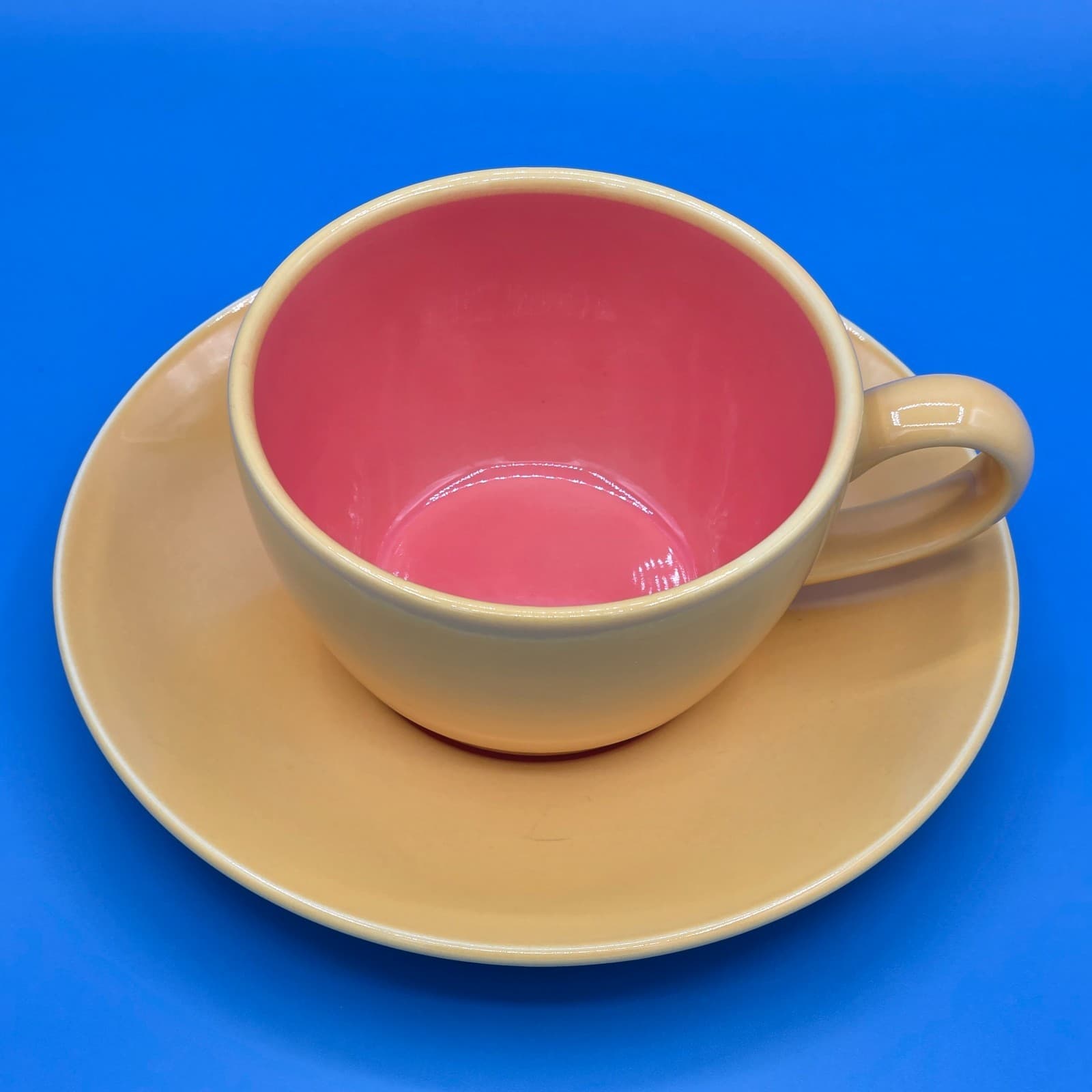 Lindt Stymeist COLORWAYS Yellow & Salmon Demitasse Cup & Saucer - Thumbnail 2