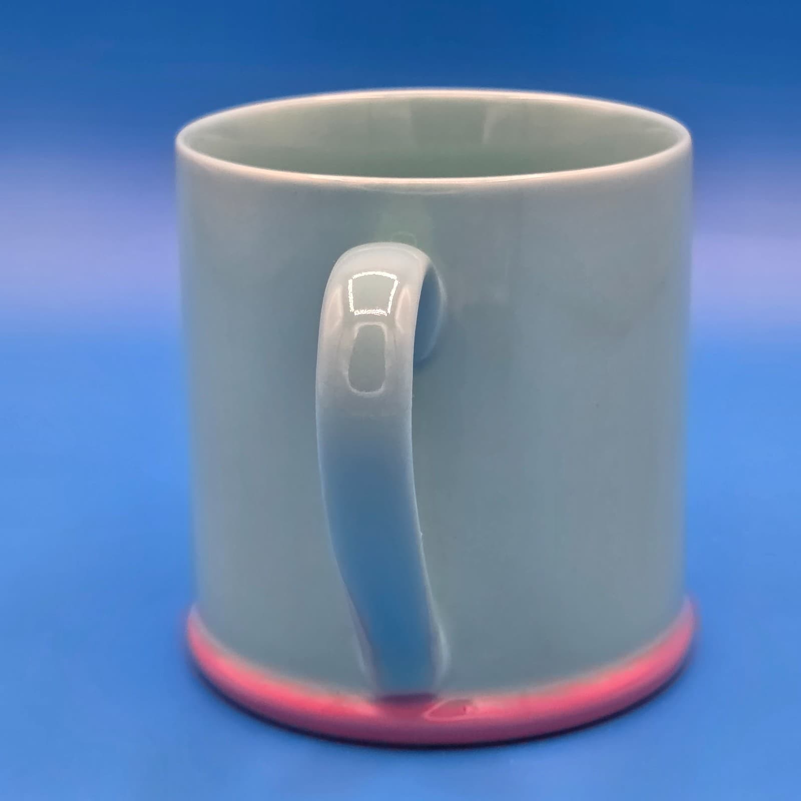 Vintage Lindt Stymeist Japan Colorways Turquois & Pink Ceramic Coffee Mug - Thumbnail 3