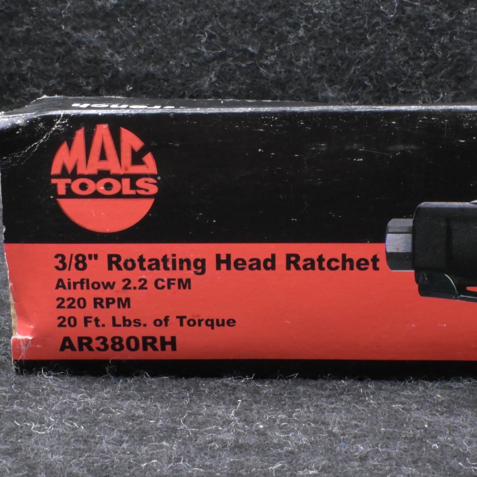 Mac Tools AR380RH 3/8" Roatating Head Air Ratchet Wrench 20ft lbs torque 220 RPM - Thumbnail 2