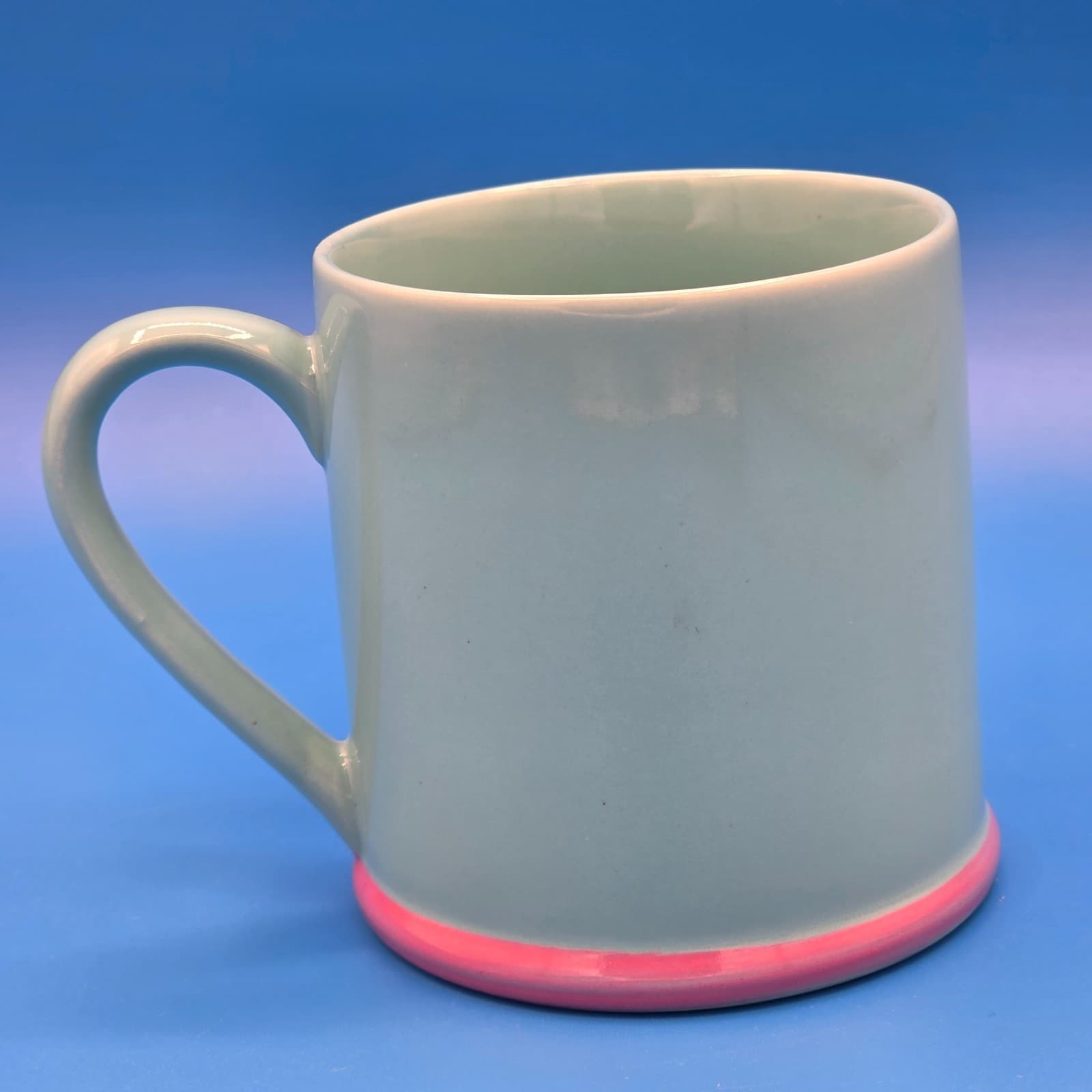 Vintage Lindt Stymeist Japan Colorways Turquois & Pink Ceramic Coffee Mug - Thumbnail 4