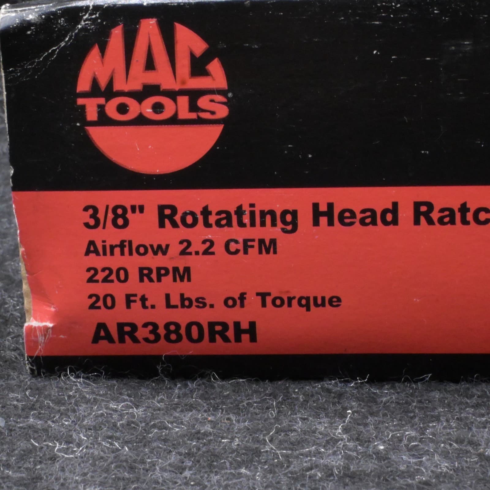 Mac Tools AR380RH 3/8" Roatating Head Air Ratchet Wrench 20ft lbs torque 220 RPM - Thumbnail 3