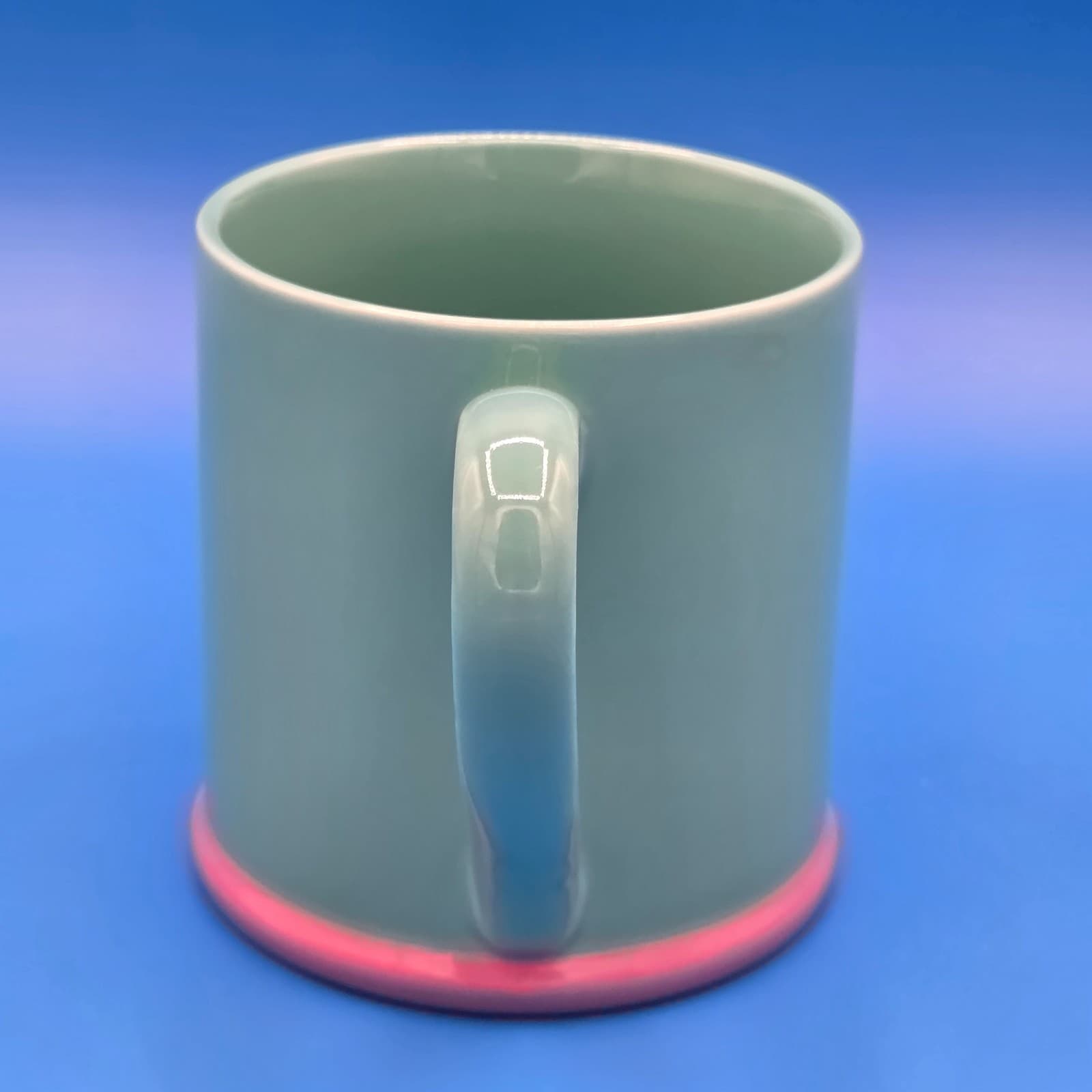 Vintage Lindt Stymeist Japan Colorways Turquois & Pink Ceramic Coffee Mug - Thumbnail 5