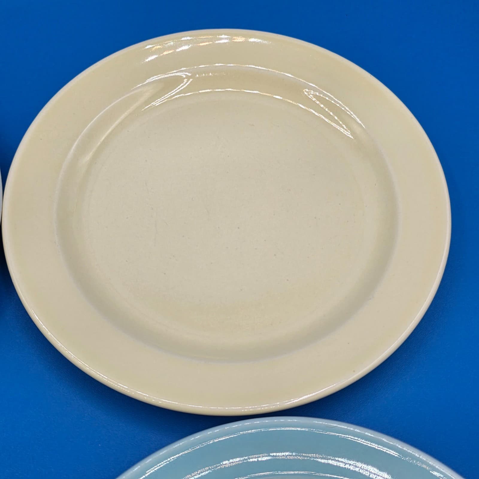 Vintage Lu-Ray Pastel Set Of 3 Bread Dessert Plate 6.5" Ceramic Blue & Yellow - Thumbnail 10