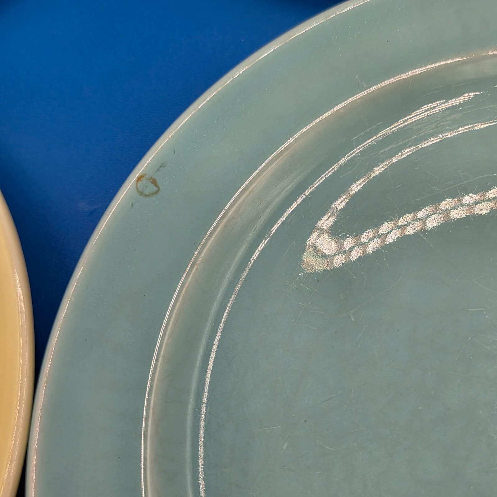 Vintage Lu-Ray Pastel Set Of 3 Bread Dessert Plate 6.5" Ceramic Blue & Yellow - Thumbnail 12