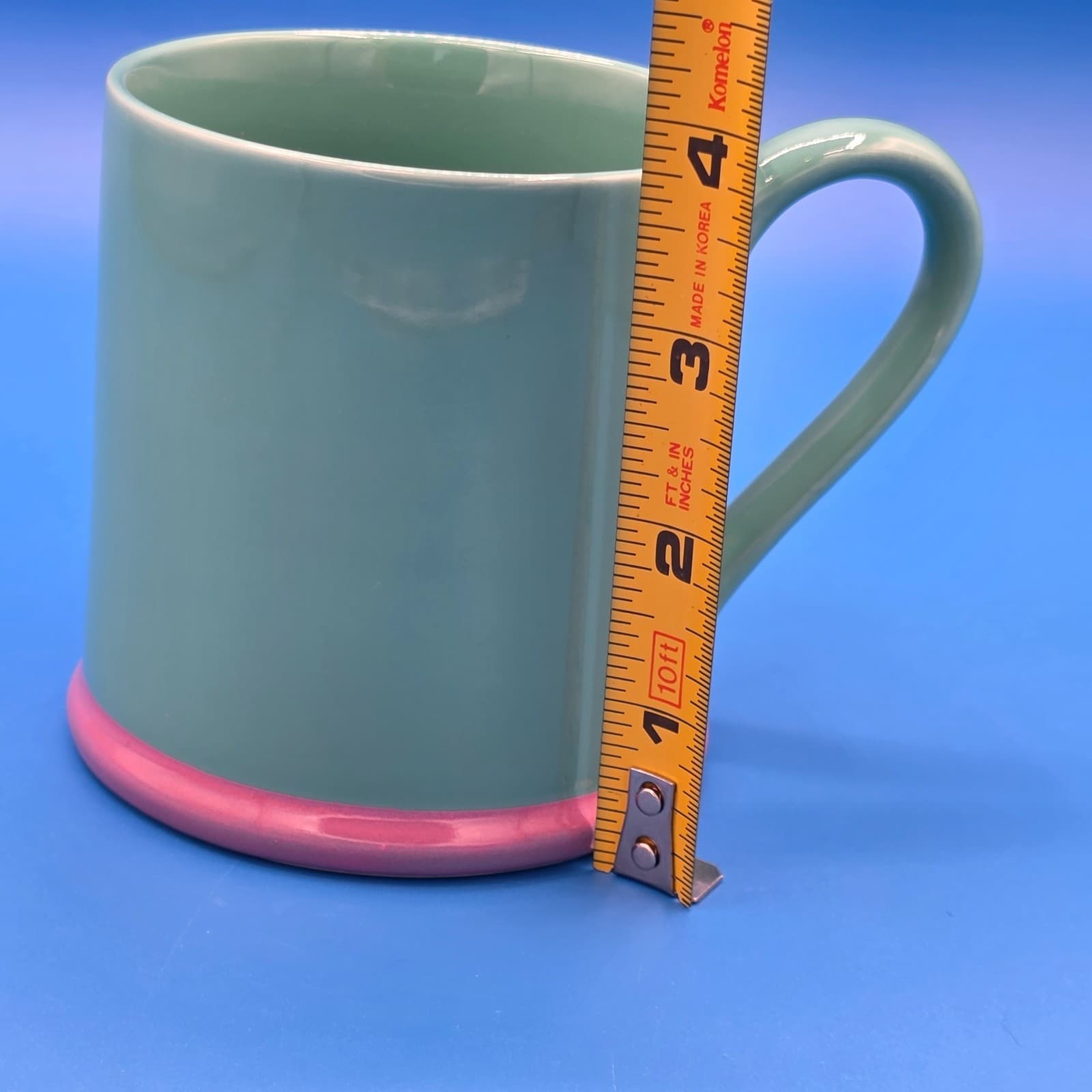 Vintage Lindt Stymeist Japan Colorways Turquois & Pink Ceramic Coffee Mug - Thumbnail 3