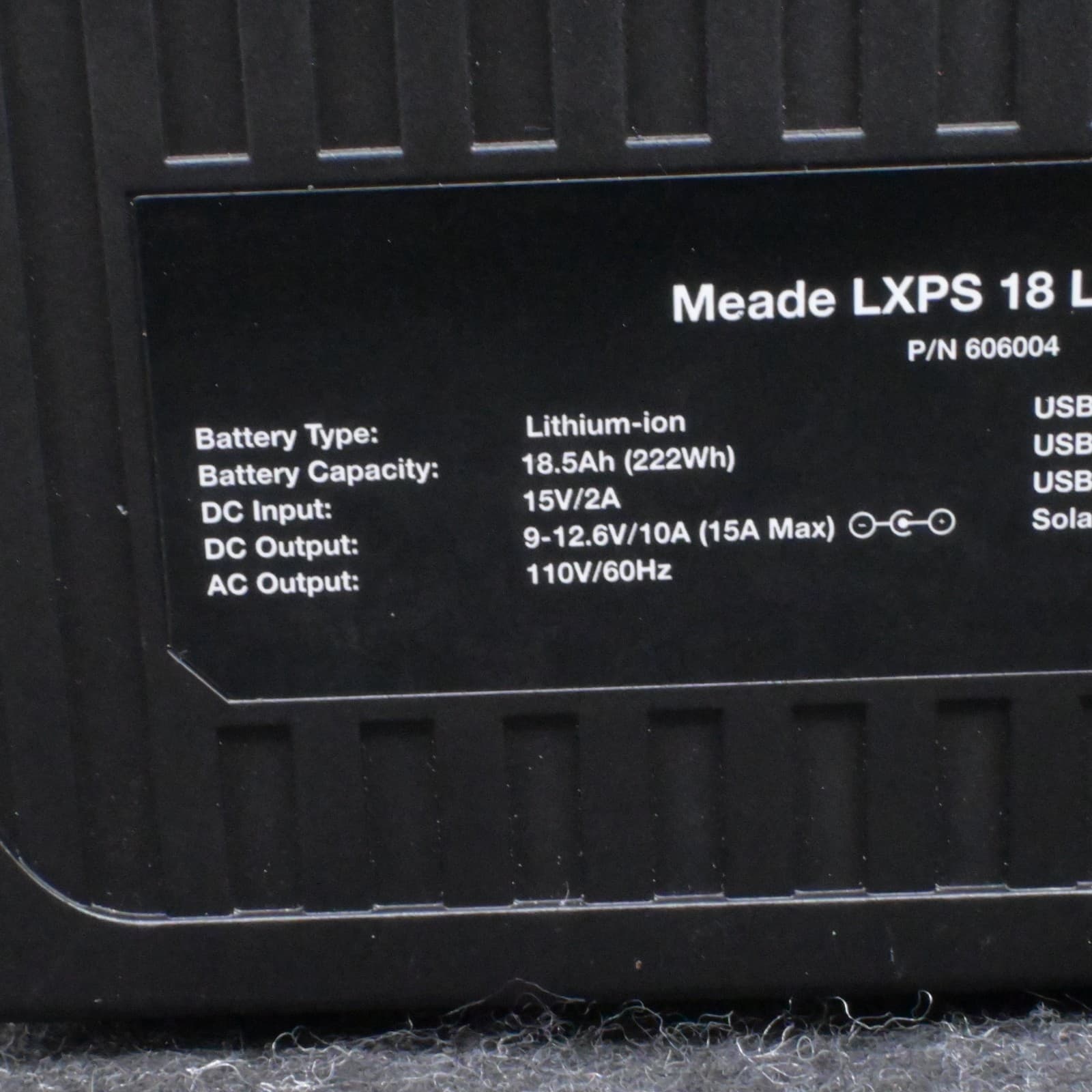 Meade LXPS 18 Lithium 12V Rechargeable Power Supply - Thumbnail 9