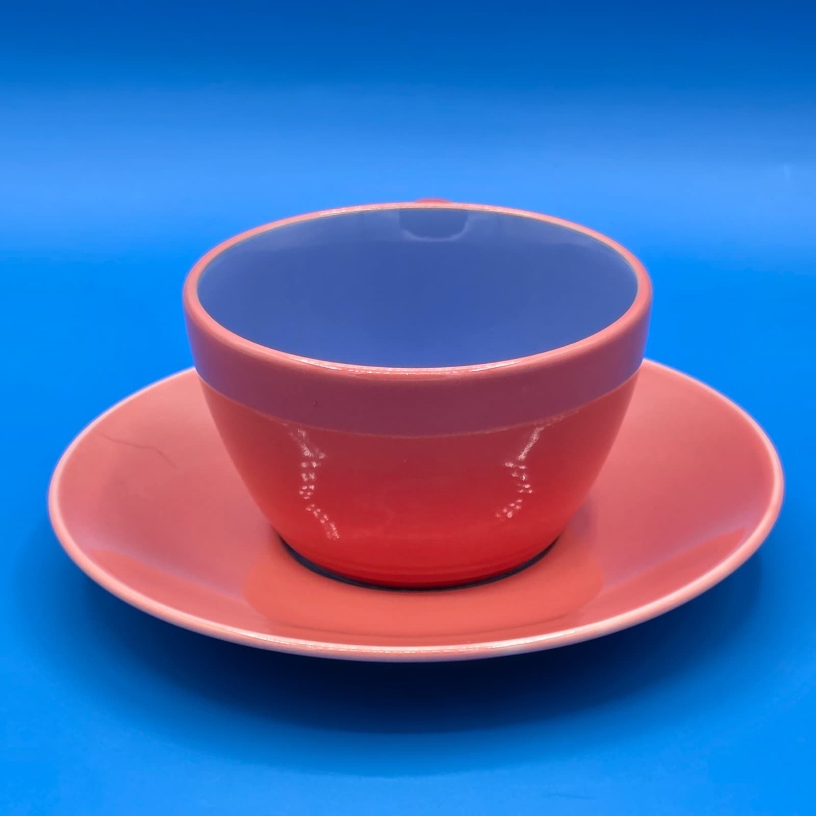 Lindt Stymeist COLORWAYS Salmon & Blue Demitasse Cup & Saucer - Thumbnail 3