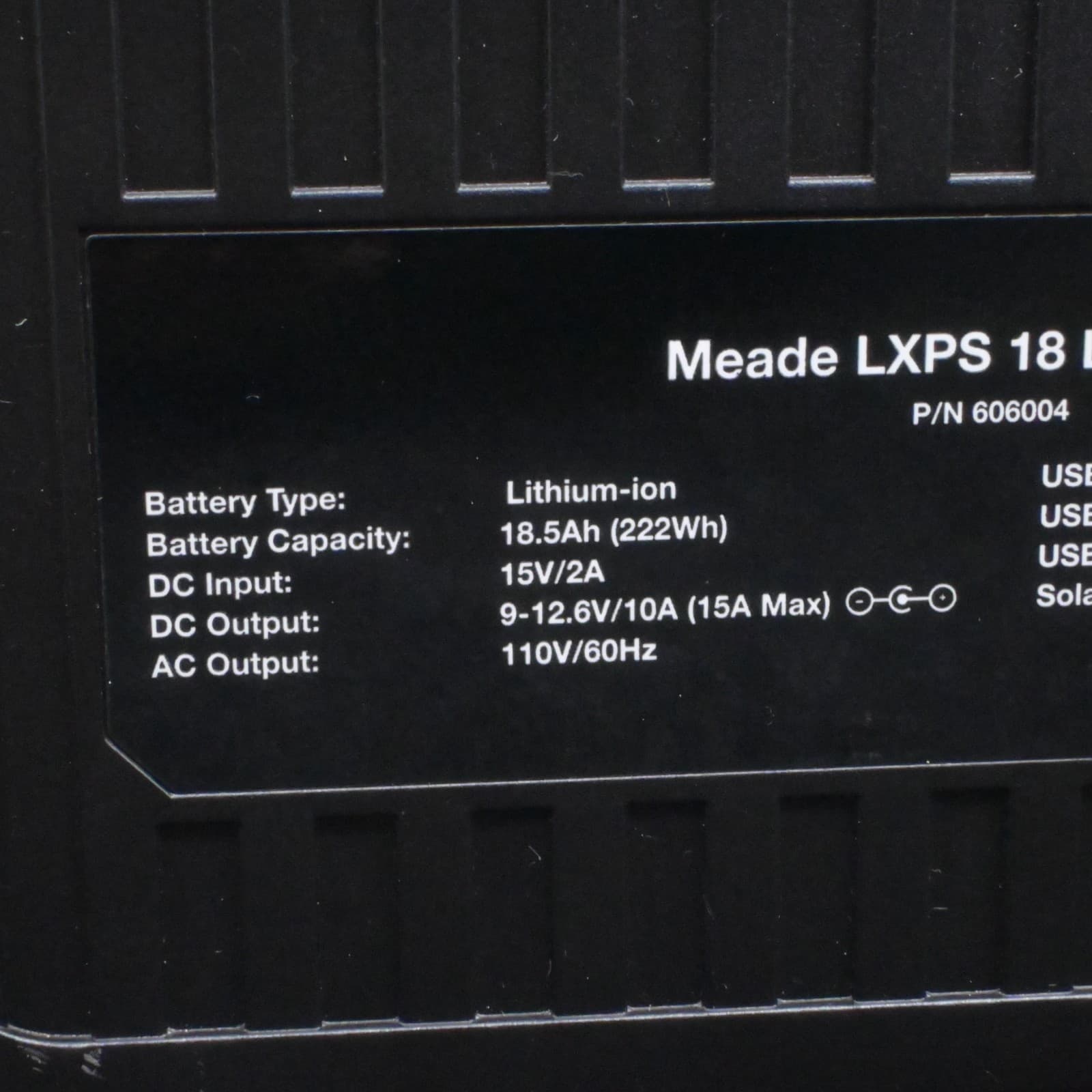 Meade LXPS 18 Lithium 12V Rechargeable Power Supply - Thumbnail 10