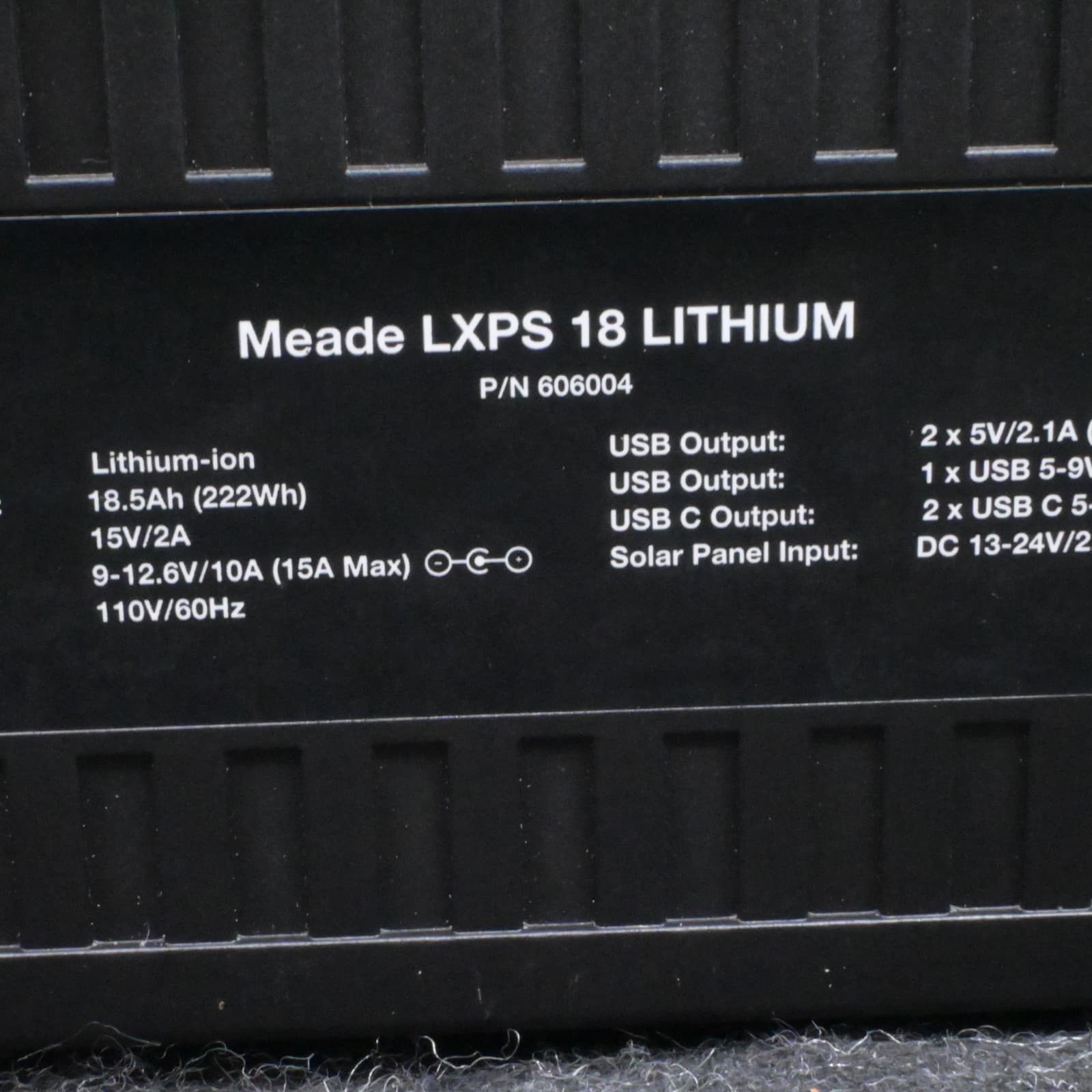 Meade LXPS 18 Lithium 12V Rechargeable Power Supply - Thumbnail 11