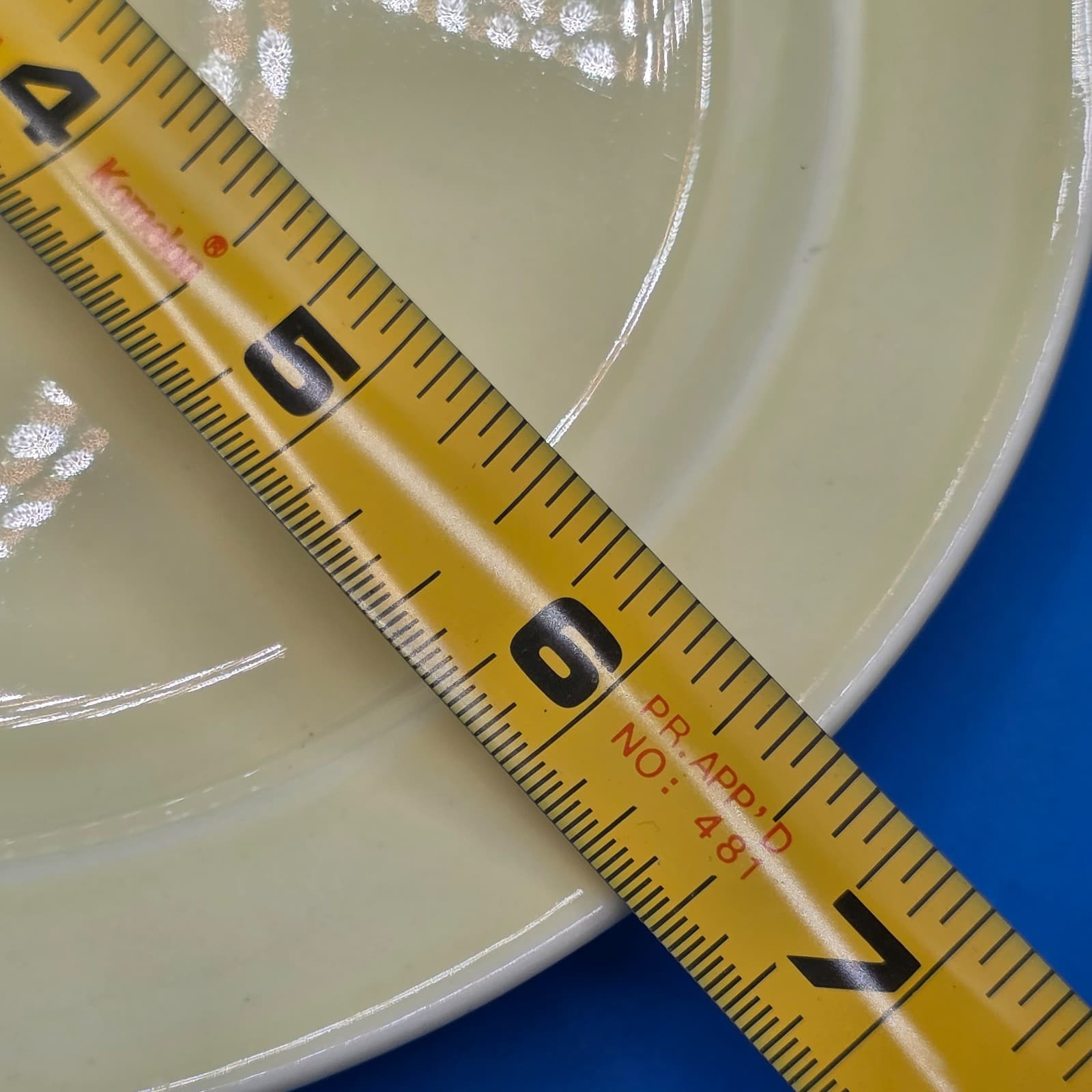 Vintage Lu-Ray Pastel Set Of 3 Bread Dessert Plate 6.5" Ceramic Blue & Yellow - Thumbnail 4