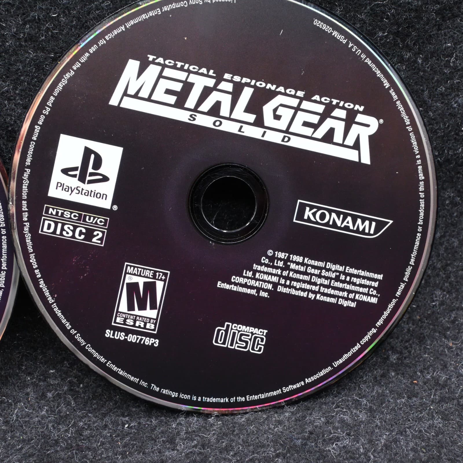Sony PlayStation 1 PS1 Disc Only TESTED Metal Gear Solid 1998 CE - Thumbnail 2