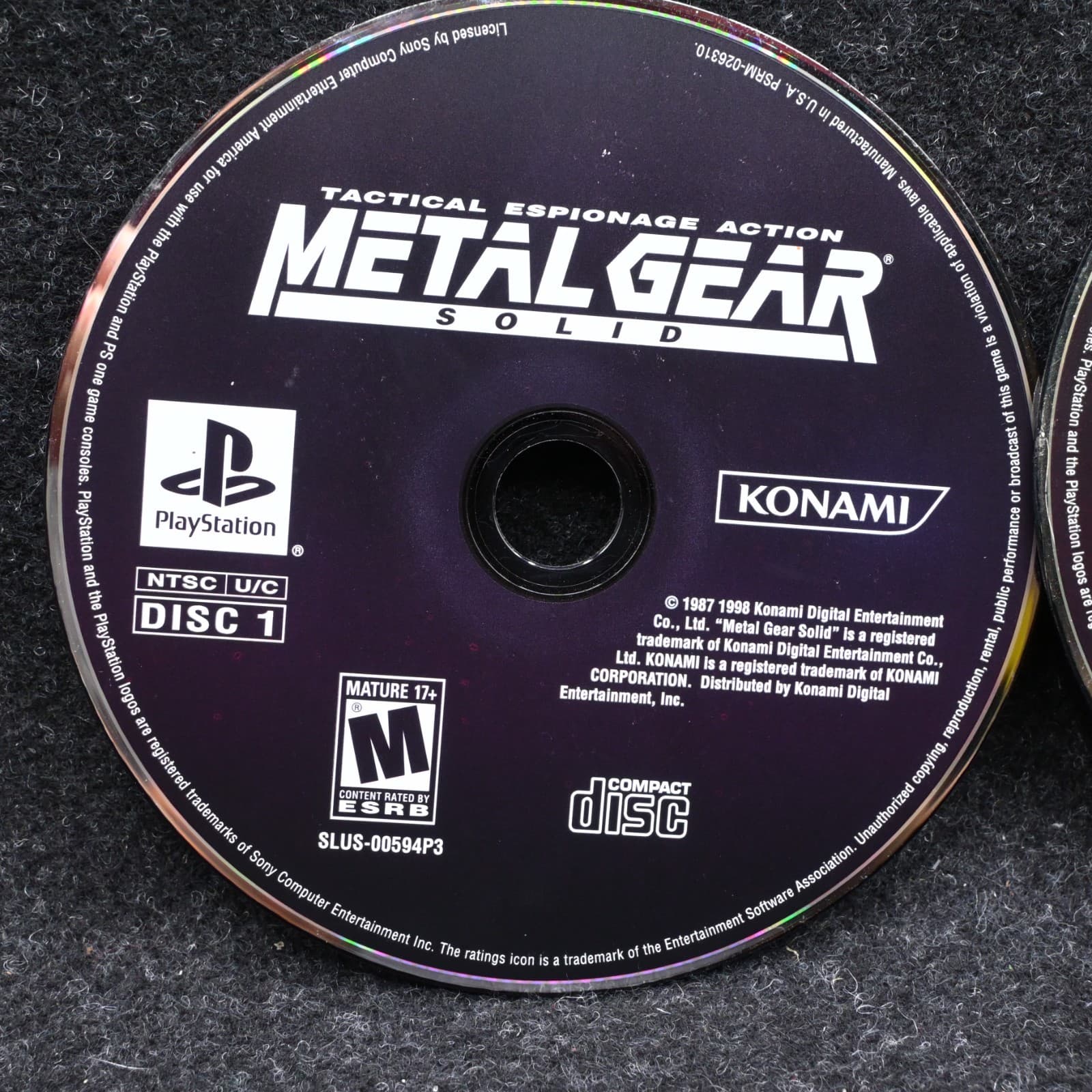 Sony PlayStation 1 PS1 Disc Only TESTED Metal Gear Solid 1998 CE - Thumbnail 3
