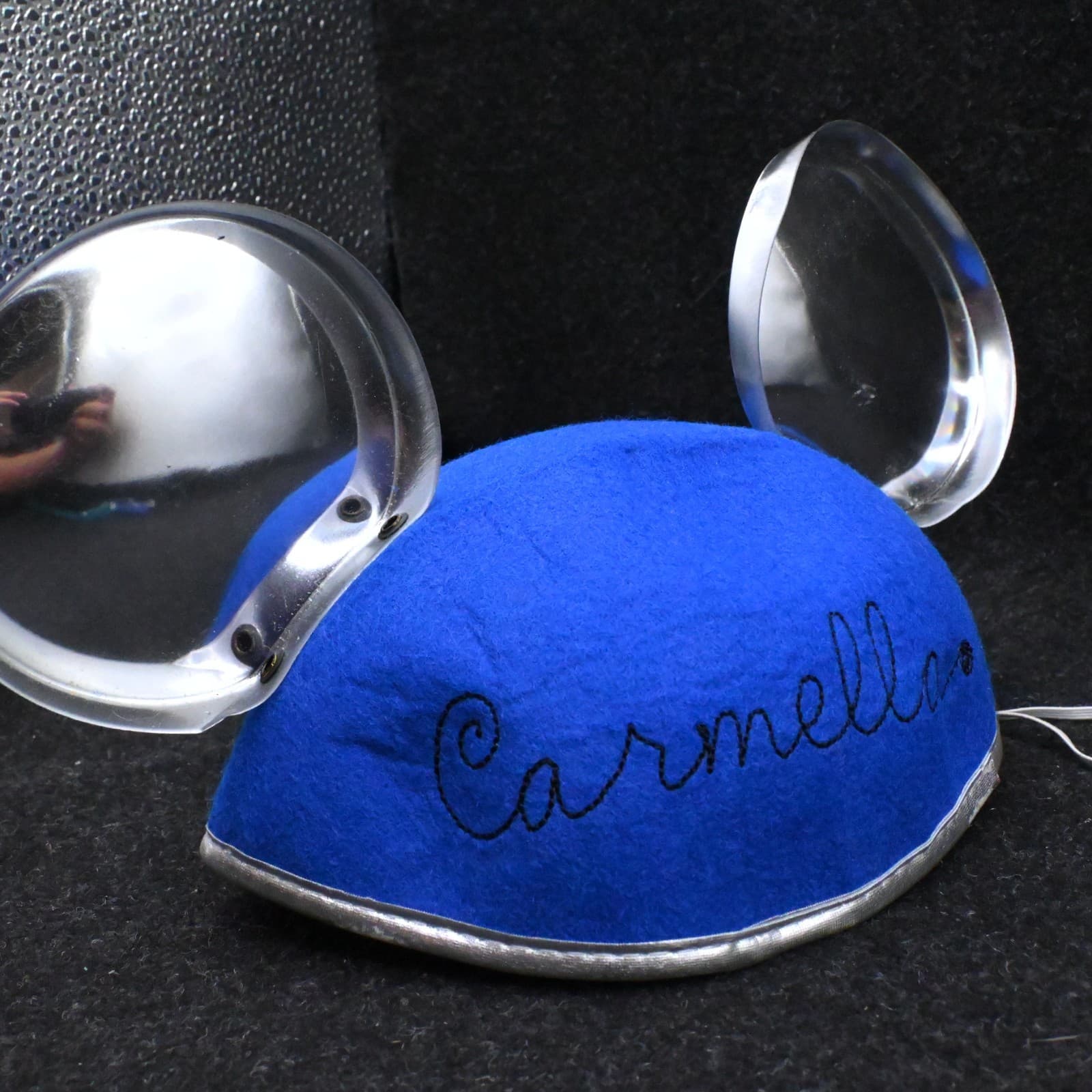 NAME STITCHED Disneyland Mickey Ear Hat 60TH ANNIVERSARY BLUE MICKEY EAR DIAMOND - Thumbnail 3