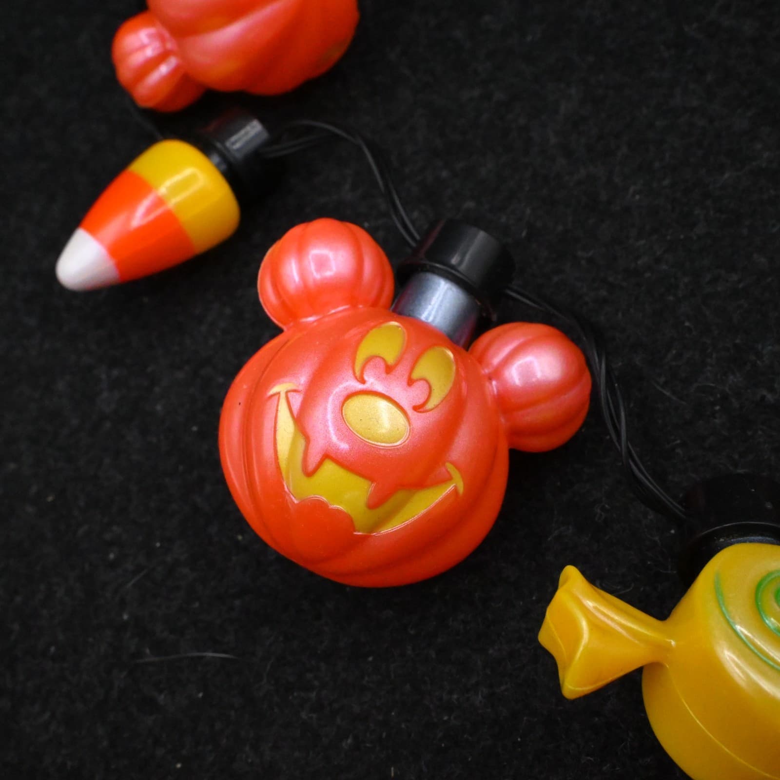 Disney Parks 2020 Halloween Mickey Mouse JOL Candy Corn Light Up Necklace Works - Thumbnail 3