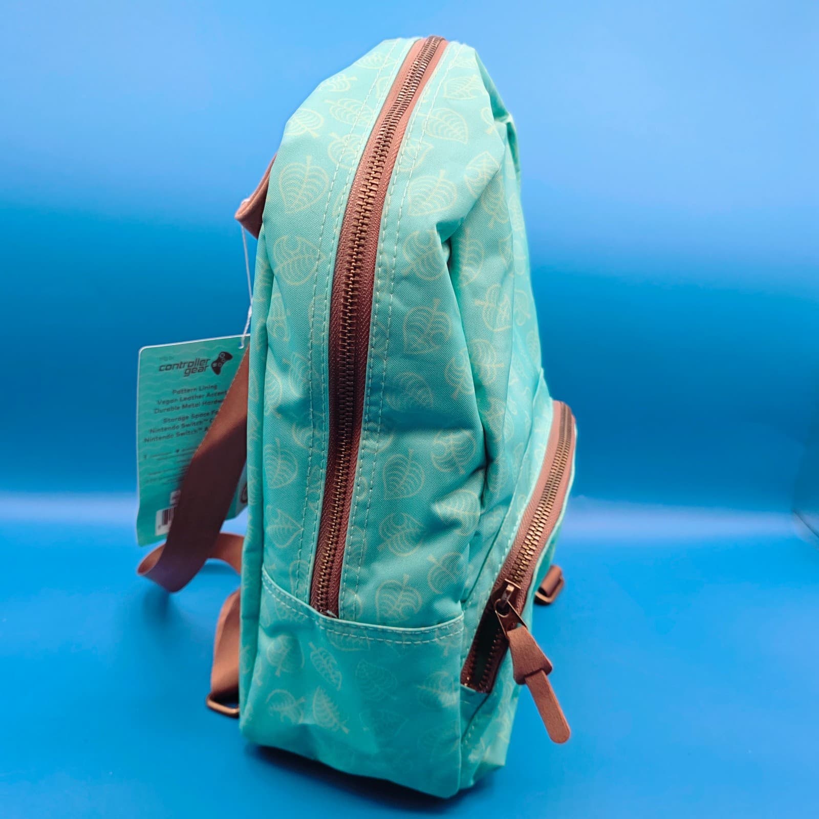 Animal Crossing New Horizons Nintendo Switch Mini Backpack Teal Leaves - Thumbnail 8