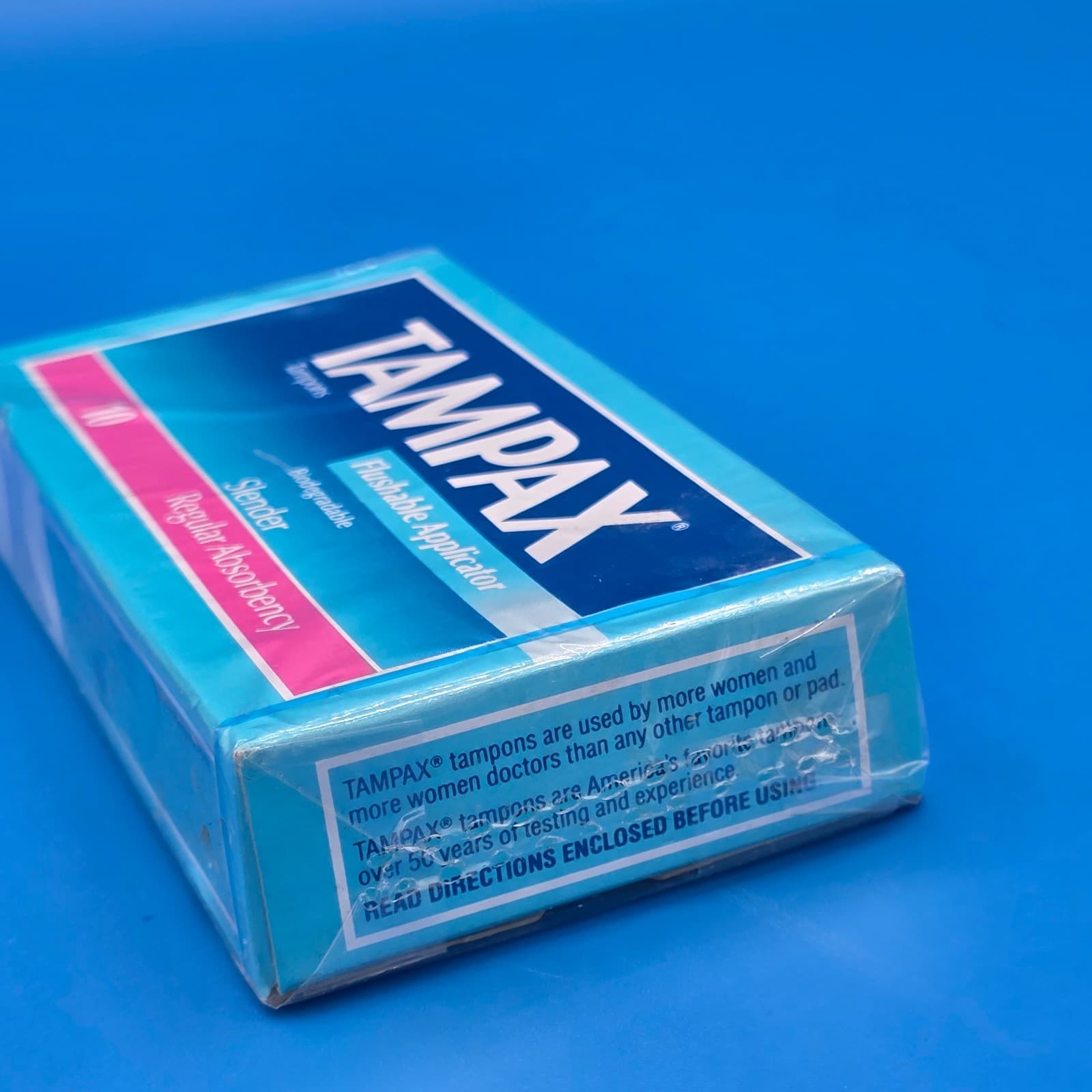 Vintage 1990 Tampax Tampons REGULAR Slender NEW 10 PACK - Thumbnail 4