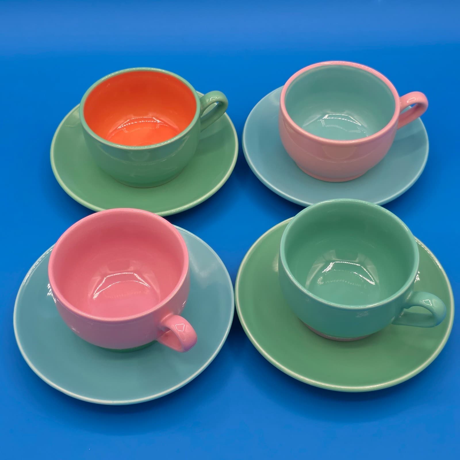 Lindt-Stymeist Colorways Demitasse Espresso Cups Saucers Set of 4 Mix Color - Thumbnail 2