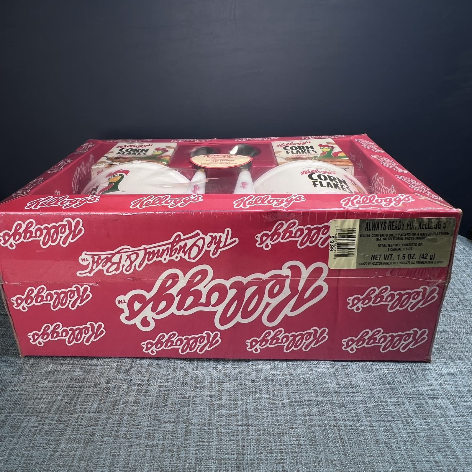 READ 1999 Kellogg’s Corn Flakes Ceramic Cereal Bowl Set w/ Spoons And Cereal - Thumbnail 7