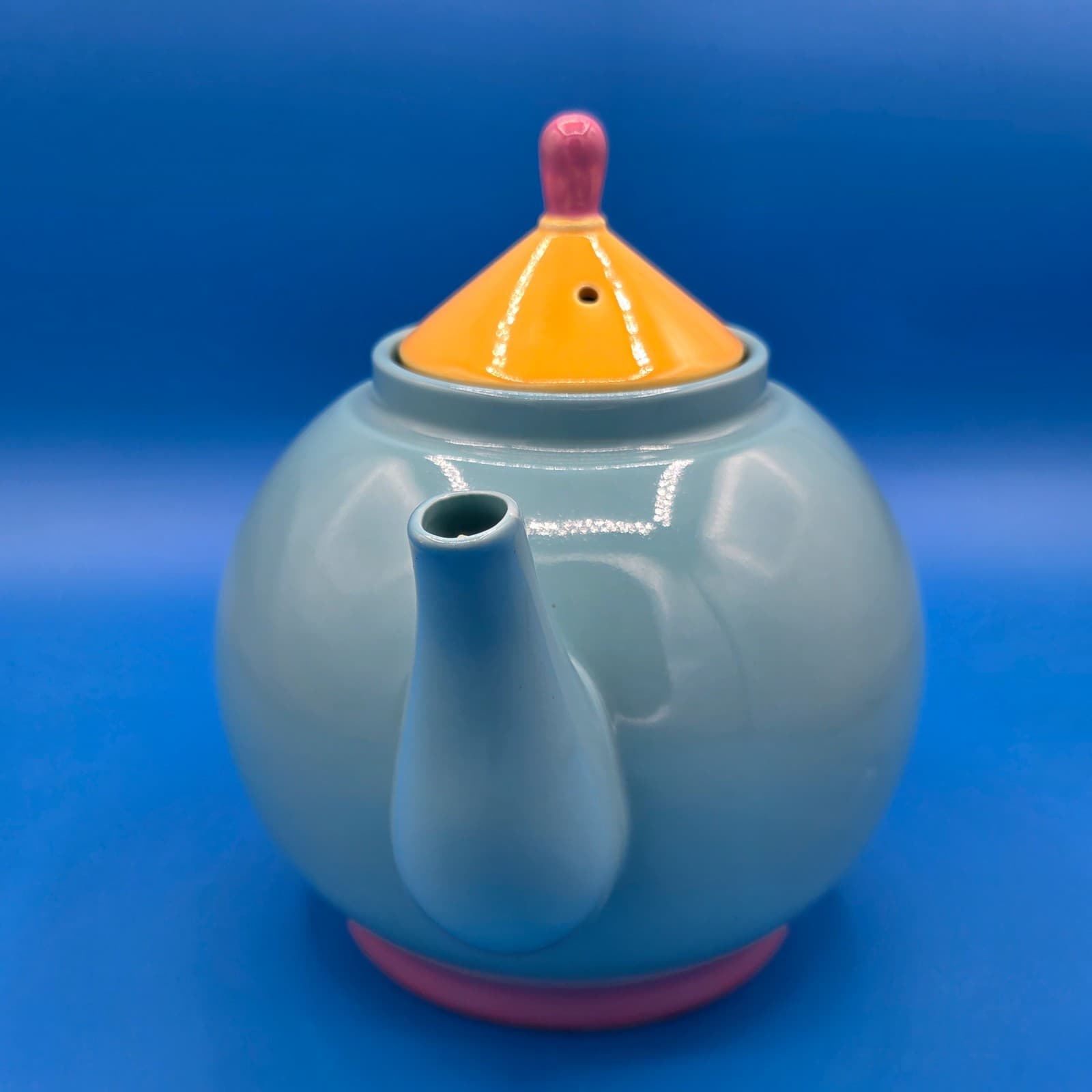 *REPAIRED* Vintage Tea Pot Lindt Stymeist Colorways Turquoise Yellow - Thumbnail 6