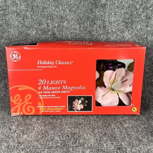 VTG 2001 General Electric Holiday Classic 20 Lights 4 Mauve Magnolia 6ft RARE - Thumbnail 3