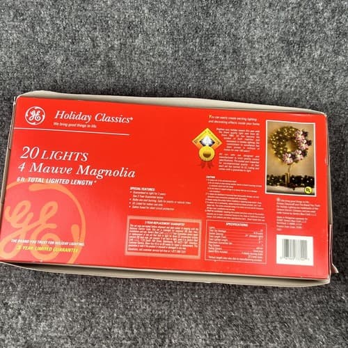 VTG 2001 General Electric Holiday Classic 20 Lights 4 Mauve Magnolia 6ft RARE - Thumbnail 5