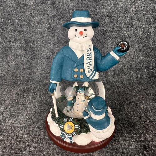 2002 Memory Company NHL San Jose Sharks 2nd Limited Series Snowman Snow Globe - Thumbnail 4