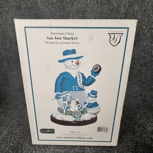 2002 Memory Company NHL San Jose Sharks 2nd Limited Series Snowman Snow Globe - Thumbnail 3