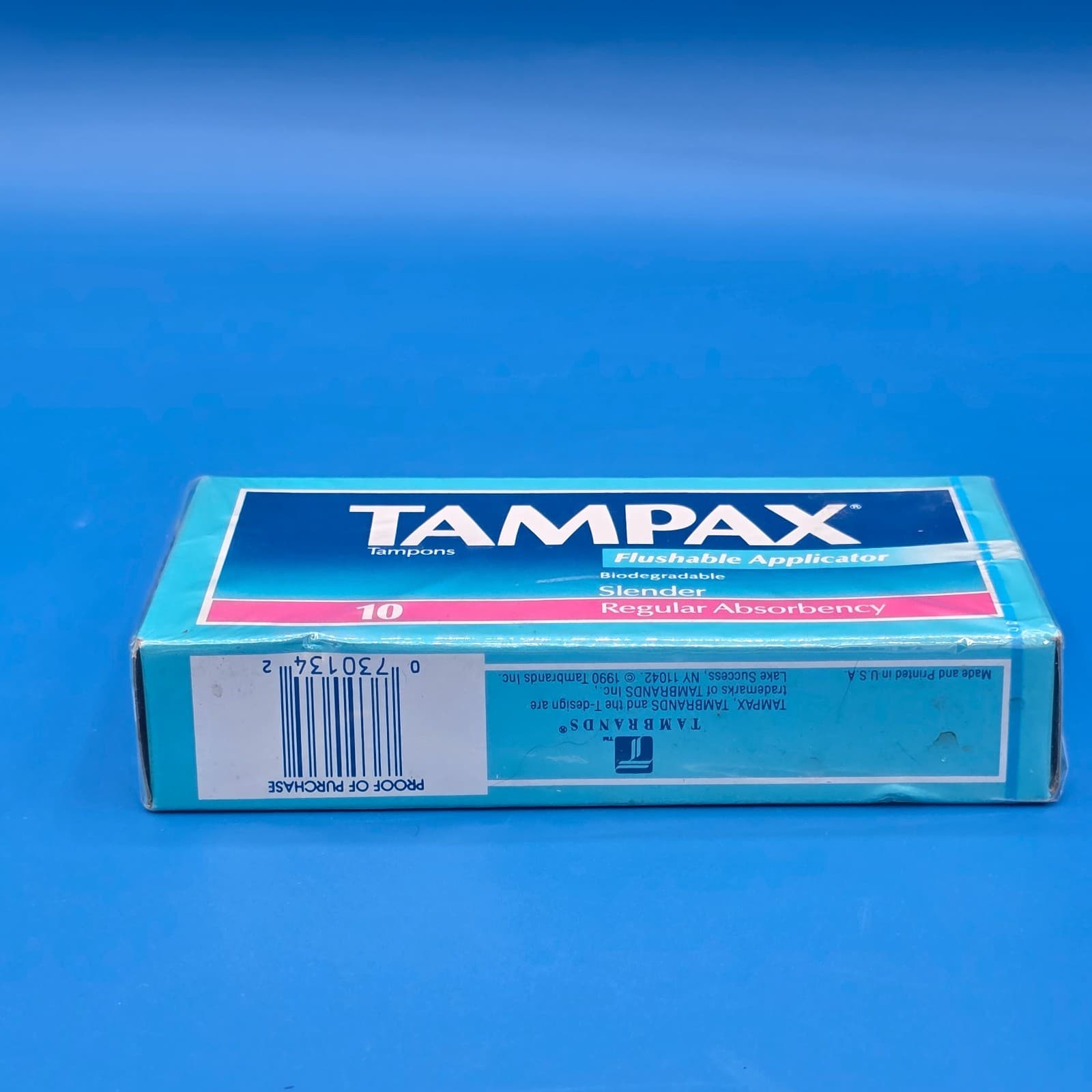 Vintage 1990 Tampax Tampons REGULAR Slender NEW 10 PACK - Thumbnail 3