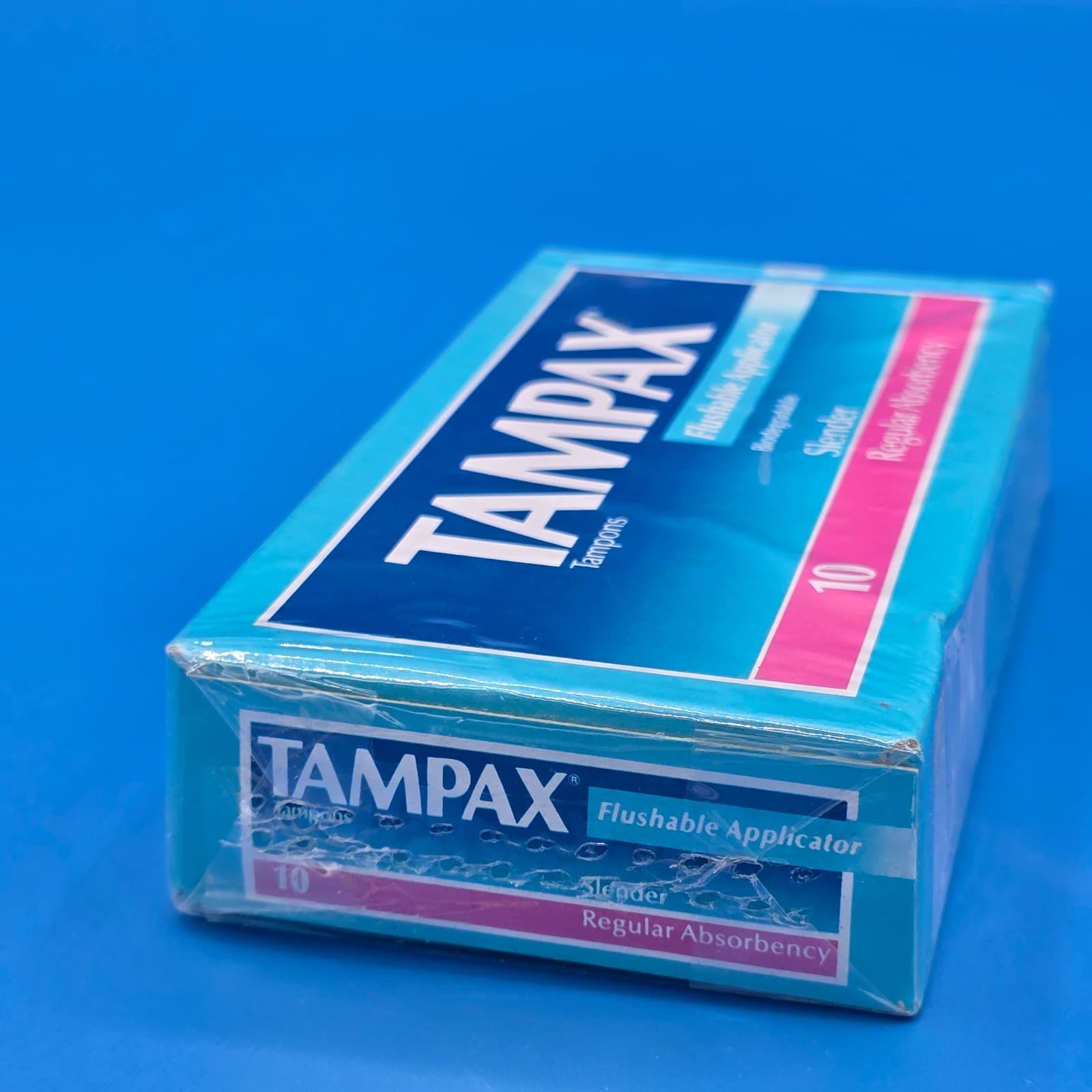 Vintage 1990 Tampax Tampons REGULAR Slender NEW 10 PACK - Thumbnail 5
