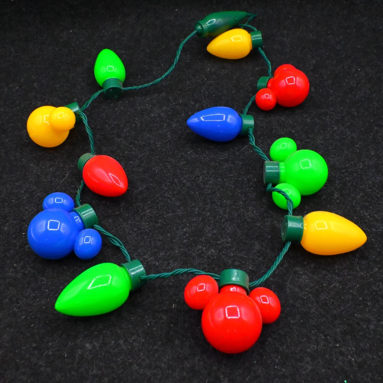 Disney Mickey Mouse Icon Colored Light-Up Holiday Glow Necklace Christmas - Thumbnail 2